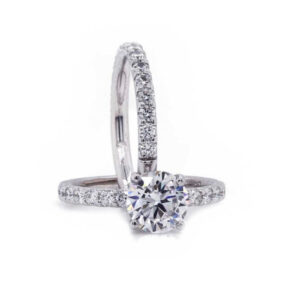 1 Carat Brilliant Pave Ring & Band Set