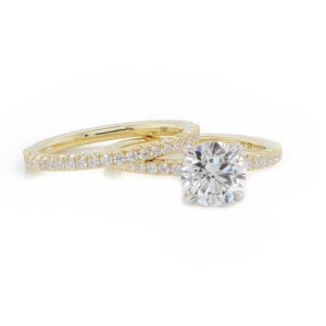 1 Carat Brilliant Pave Ring & Band Set