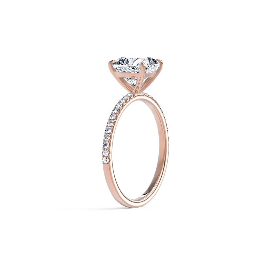 1 Carat Square Cushion Pave