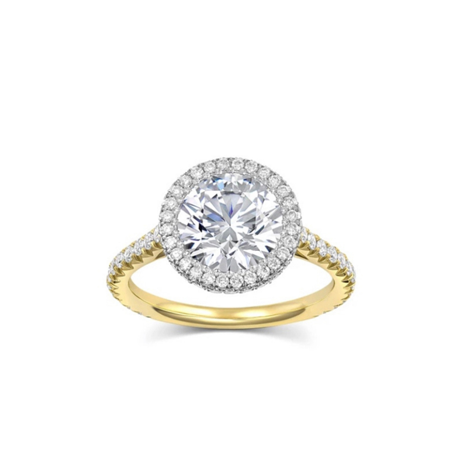 3D Basket Halo Brilliant Pave