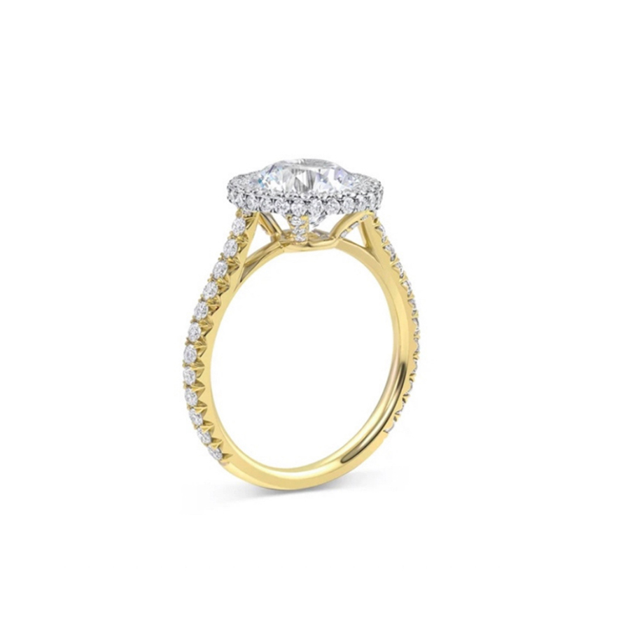 3D Basket Halo Brilliant Pave