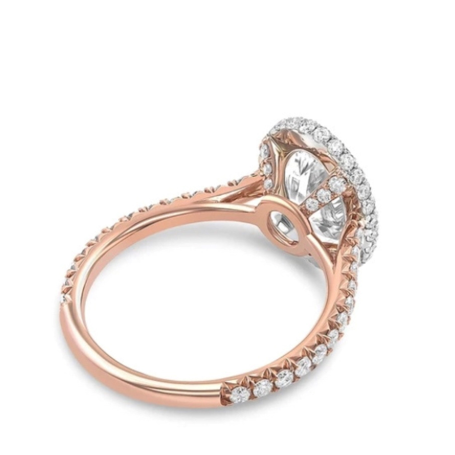 3D Basket Halo Oval Pave