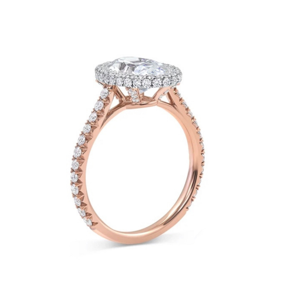 3D Basket Halo Oval Pave