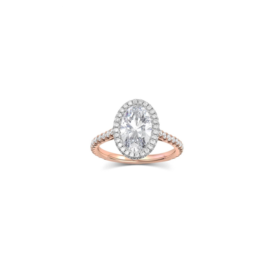3D Basket Halo Oval Pave
