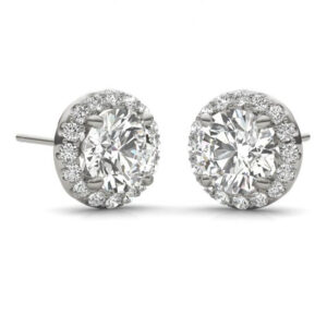 6,5mm Brilliant Halo Filigree Earring