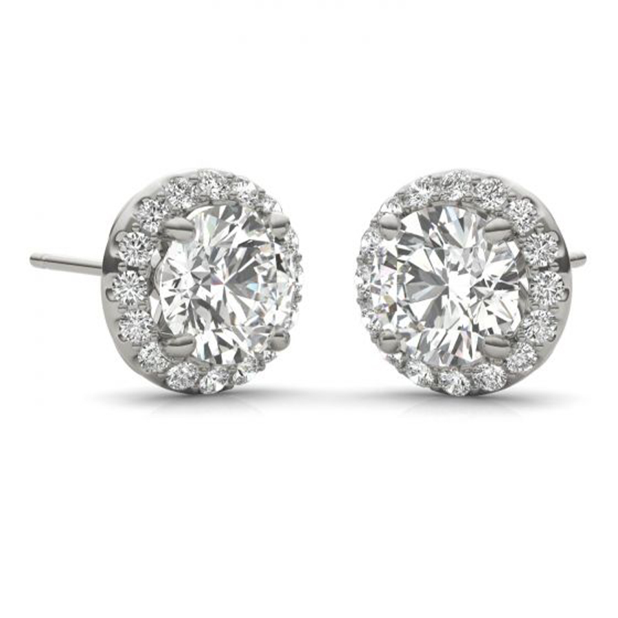 6,5mm Brilliant Halo Filigree Earring
