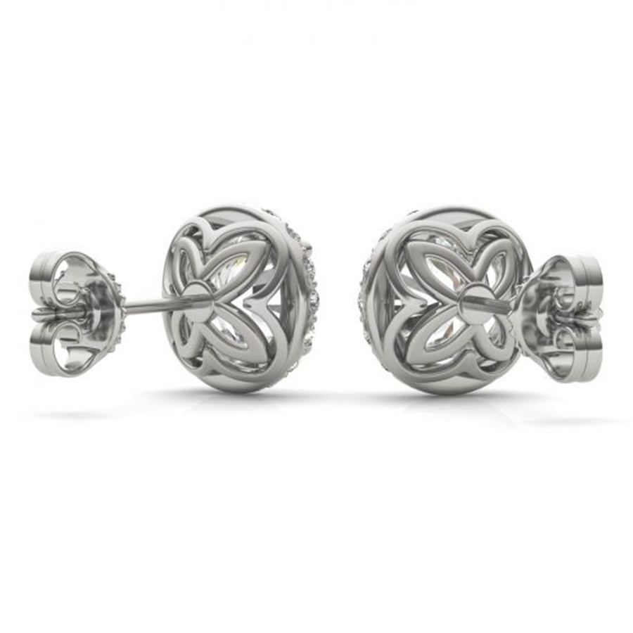 6,5mm Brilliant Halo Filigree Earring