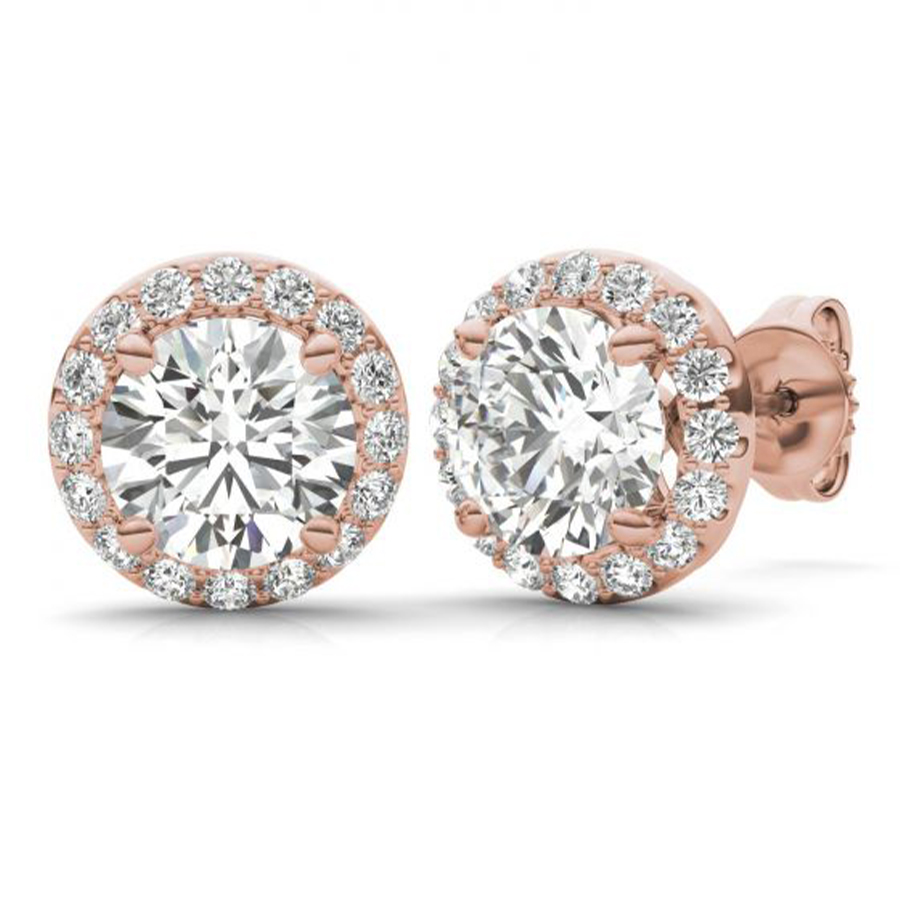 6,5mm Brilliant Halo Filigree Earring