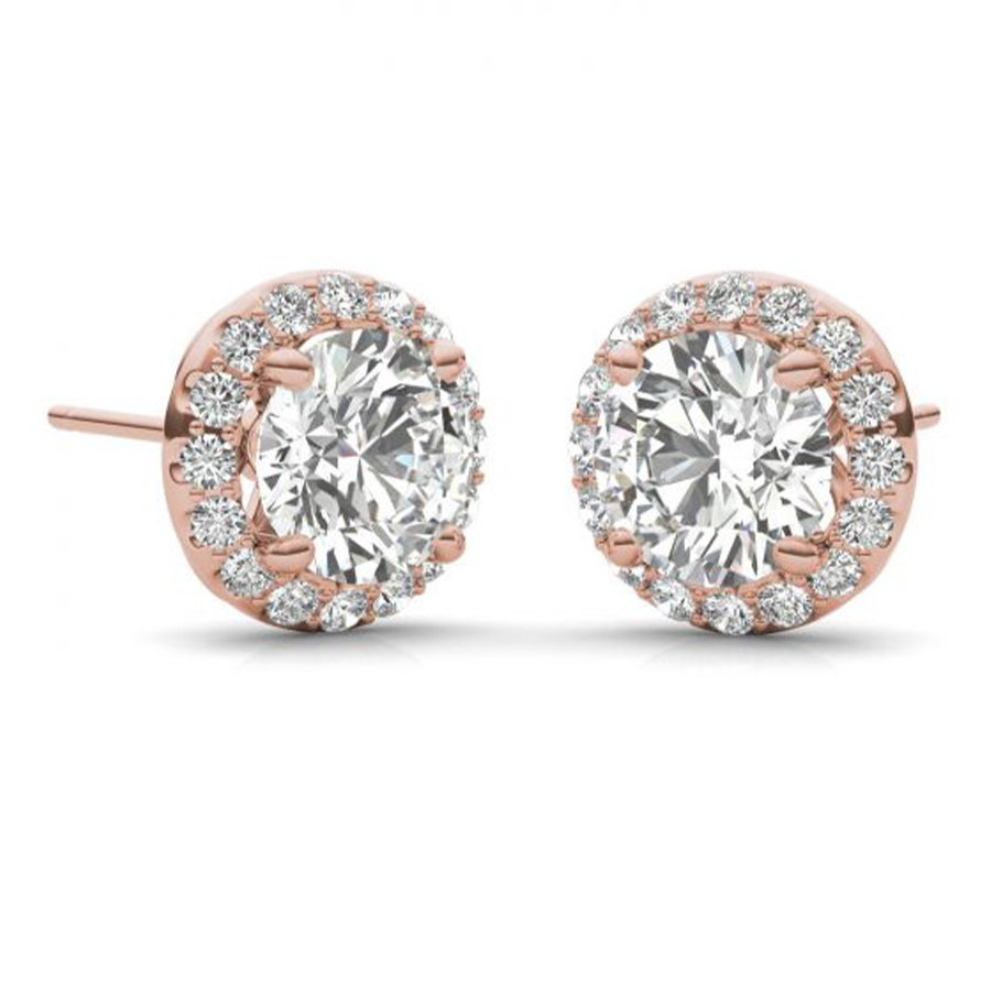 6,5mm Brilliant Halo Filigree Earring