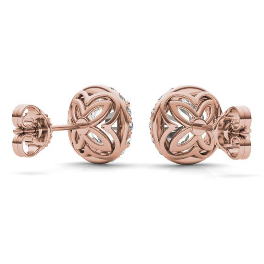 6,5mm Brilliant Halo Filigree Earring