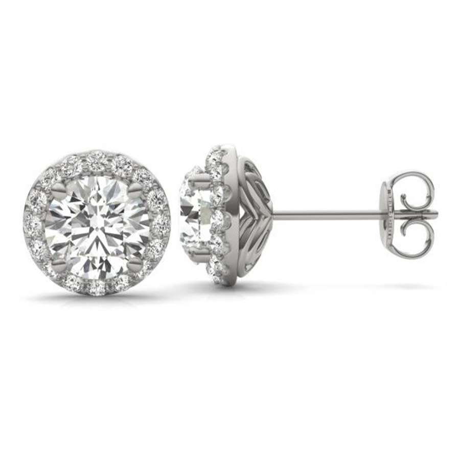 6,5mm Brilliant Halo Filigree Earring