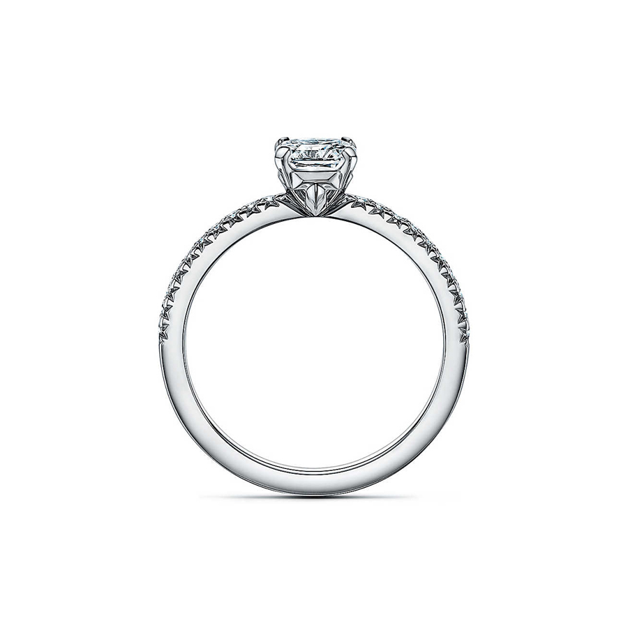 Asscher Cathedral Halo Pave
