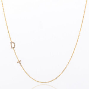 Sideswept Double Initial Necklace